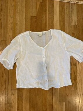 Cynthia Rowley Cream Linen Top
